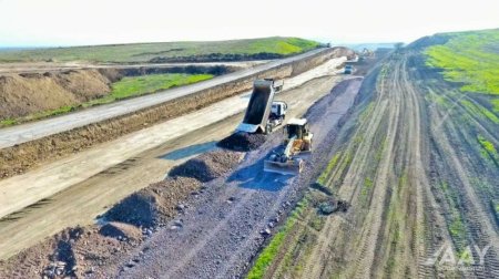 Füzuli-Hadrut avtomobil yolunun tikintisi sürətlə davam etdirilir