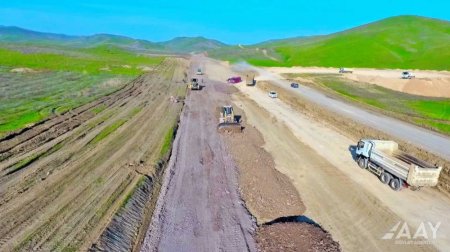 Füzuli-Hadrut avtomobil yolunun tikintisi sürətlə davam etdirilir