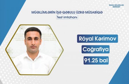Bu gün MİQ üzrə ən yüksək nəticə toplayan müəllimlərin adları açıqlanıb - FOTO Bu gün MİQ üzrə ən yüksək nəticə toplayan müəllimlərin adları açıqlanıb - FOTO