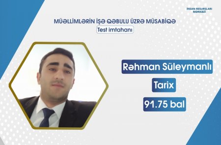 Bu gün MİQ üzrə ən yüksək nəticə toplayan müəllimlərin adları açıqlanıb - FOTO Bu gün MİQ üzrə ən yüksək nəticə toplayan müəllimlərin adları açıqlanıb - FOTO