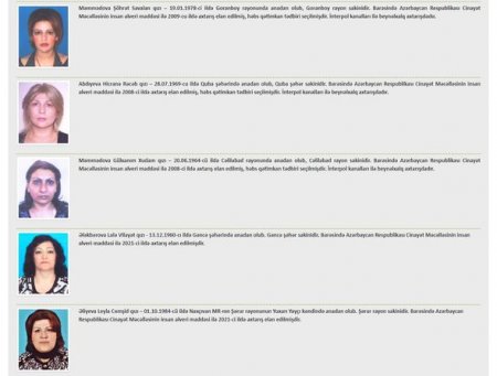 Azərbaycan 13 nəfəri insan alverinə görə axtarışa verib: HAMISI QADINDIR - FOTOLAR